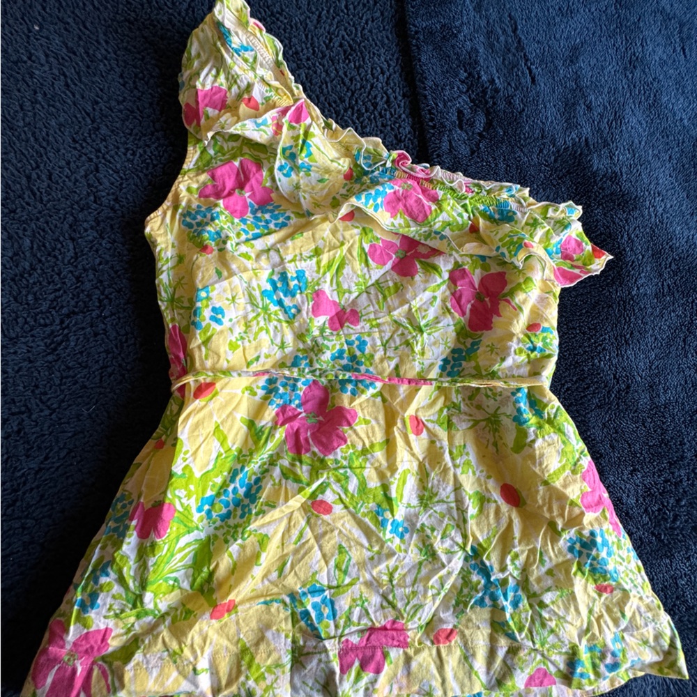 Vintage Lily Pulitzer One Shoulder Floral Top (Size M)